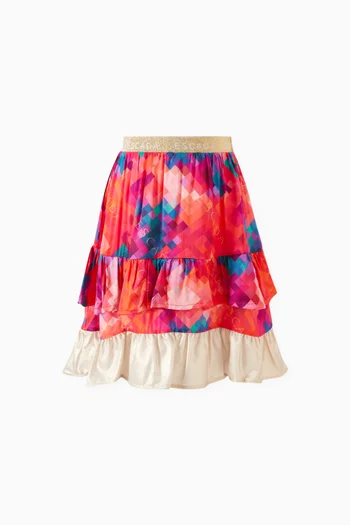 Floral-print Tiered Skirt