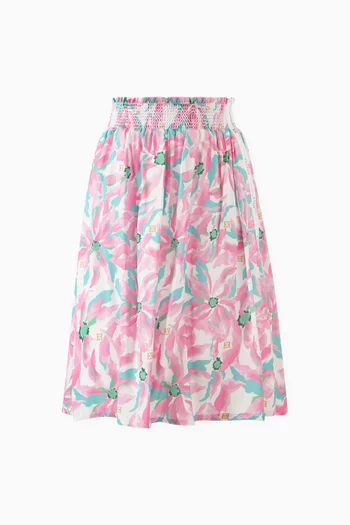 Floral-print Flared Skirt