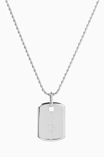 Embossed GA Logo Pendant Necklace in Silver