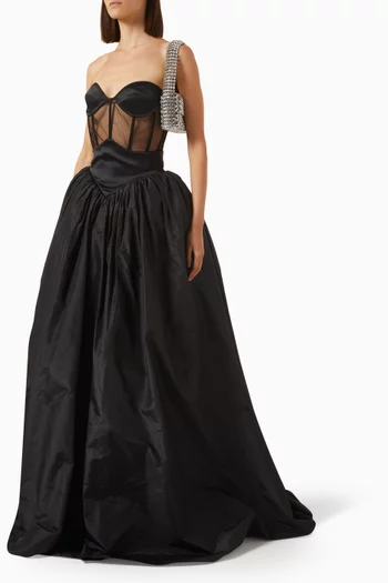 Astrea Strapless Corset Gown in Silk