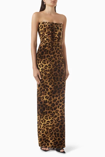 Ambra Leopard-print Maxi Dress in Cotton