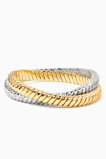The Double Cobra Bracelet in Mixed Metals