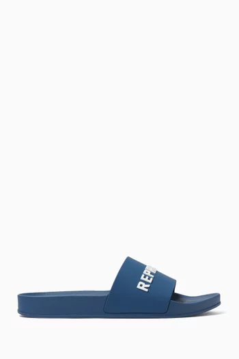Blue mens slides hotsell