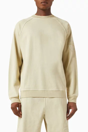 Stone island logo sweatshirt discount