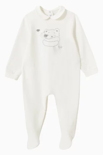 Bear Graphic Onesie in Stretch Cotton