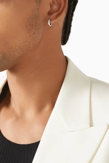 قرط منفرد دائري مرصع بأحجار زركونيا فضة إسترلينية