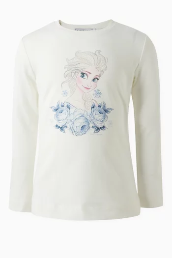 Frozen Elsa Long Sleeve T-shirt in Cotton-blend