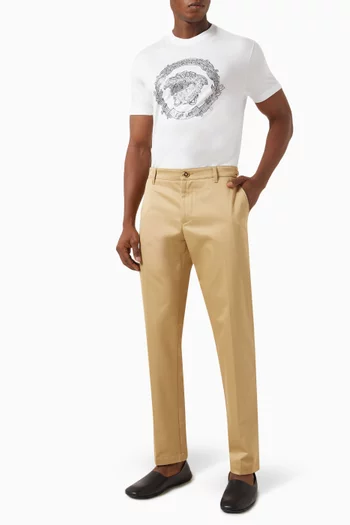 تي شيرت بتطريز شعار ميدوسا قطن جيرسيه