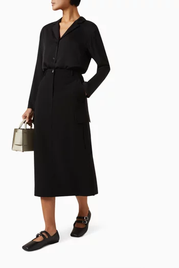 Relaxed Cargo Skirt in Admiral Crepe