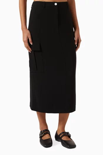 Relaxed Cargo Skirt in Admiral Crepe