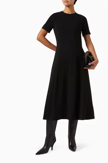 Flared Midi Dress in Admiral Crepe