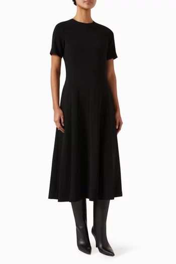 Flared Midi Dress in Admiral Crepe