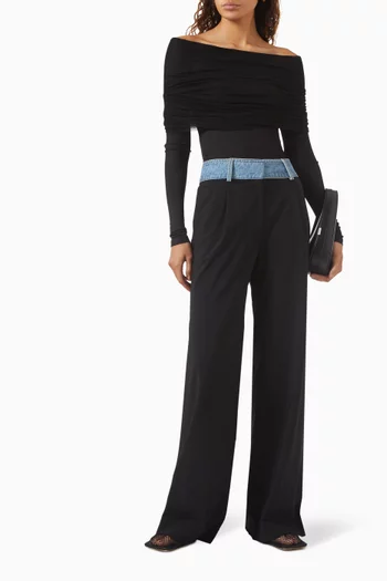 Sonora Off-shoulder Top in Stretch Silk Tulle