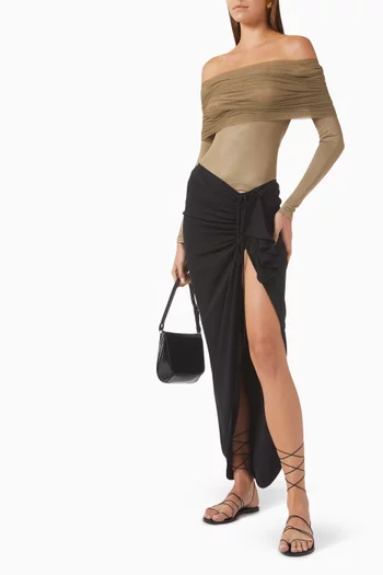 Sonora Off-shoulder Top in Stretch Silk Tulle