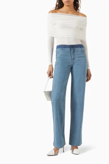 Sonora Off-shoulder Top in Stretch Silk Tulle