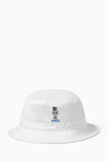 Polo Bear Bucket Hat in Cotton