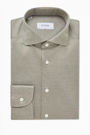 Knitted Shirt in Filo di Scozia Piqué