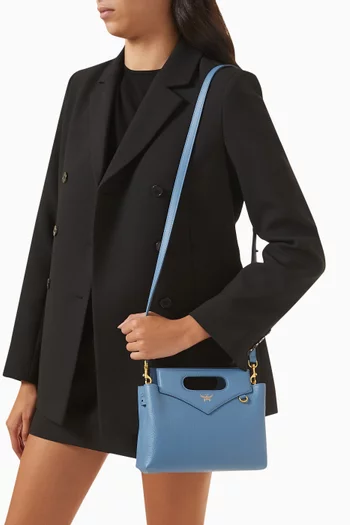 Mini Soft Diamond Tote Bag in Leather