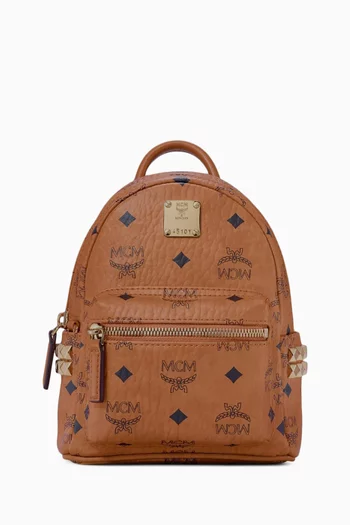 Buy MCM Brown Mini Stark Side Studs Backpack in Visetos For Men Online Ounass UAE