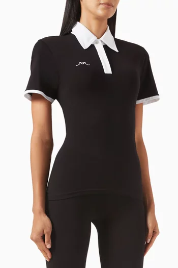 Polo Top in Jersey