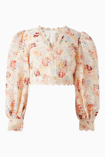 Holiday Embroidered Top in Cotton