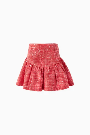Jingle Skirt in Tweed & Sequins