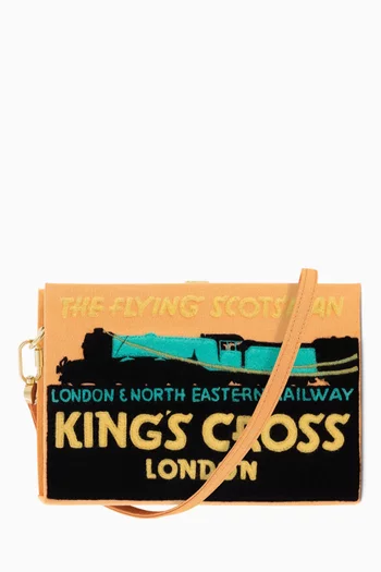 The Flying Scotsman King's Cross Book Clutch in Silk & Felt