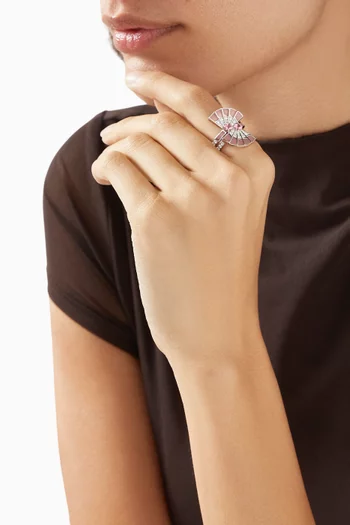 Fanfare Symphony Tourmaline & Opal Ring in 18kt White Gold