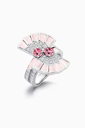 Fanfare Symphony Tourmaline & Opal Ring in 18kt White Gold