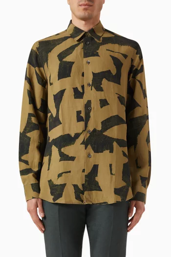 Abstract-print Shirt in Viscose Blend
