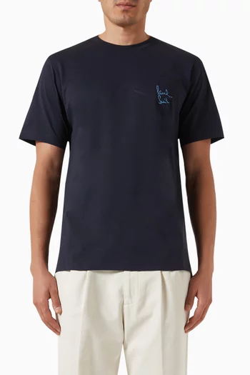 Embroidered Logo T-shirt in Cotton