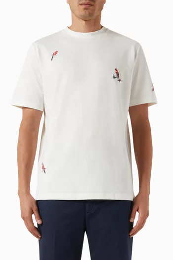 Bird Embroidery T-shirt in Cotton