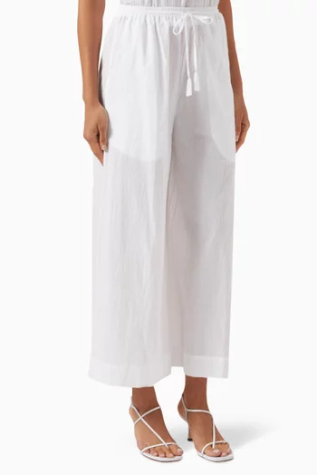 Lauren Wide-leg Pants in Cotton