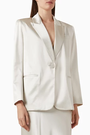 Oversized Blazer in Silk-satin