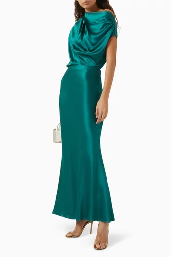 Bias Maxi Skirt in Silk-satin