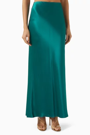 Bias Maxi Skirt in Silk-satin