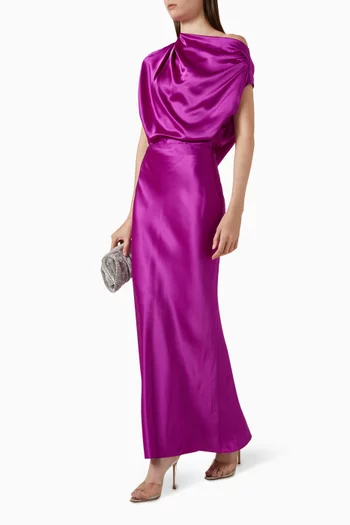 Bias Maxi Skirt in Silk-satin