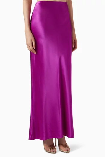 Bias Maxi Skirt in Silk-satin