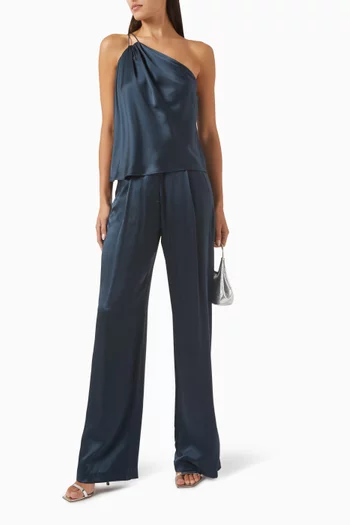 Wide-leg Pants in Silk-satin