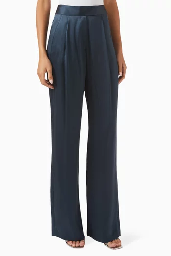 Wide-leg Pants in Silk-satin