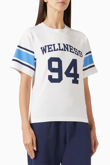 تي شيرت رغبي بطبعة Wellness 94‏ قطن