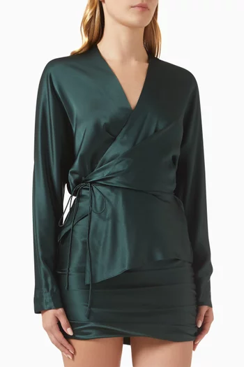 Wrap Blouse in Silk-satin