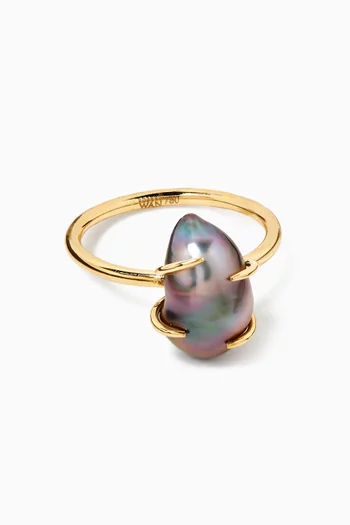 Keshi Tahitian Pearl Modern Ring in 18kt Gold