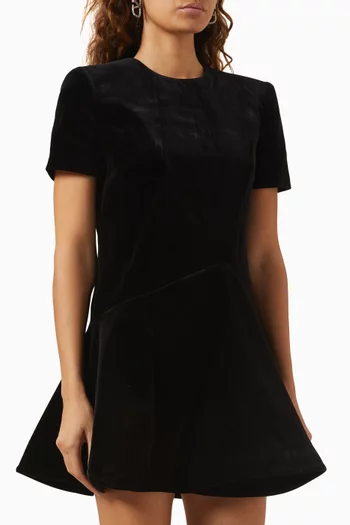 Flared Mini Dress in Velvet