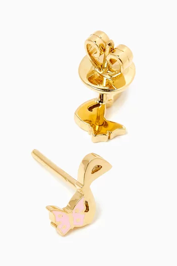Tiny Bling Letter 'Meem/M' Earrings in 18kt Gold