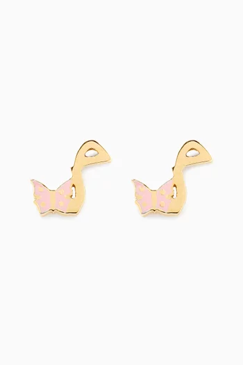 Tiny Bling Letter 'Meem/M' Earrings in 18kt Gold