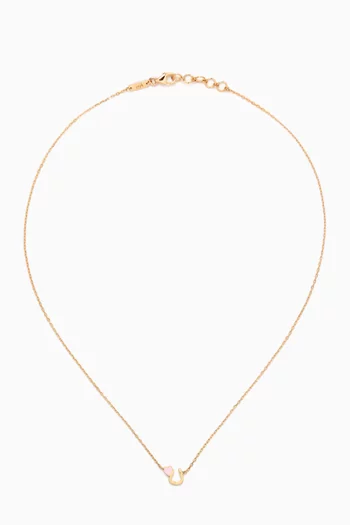 Arabic Letter 'Noon' Necklace in 18kt Gold