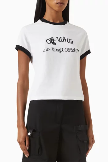 Embroidered Logo T-shirt in Cotton