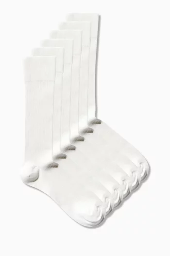 Mid Length Socks, Set of 6