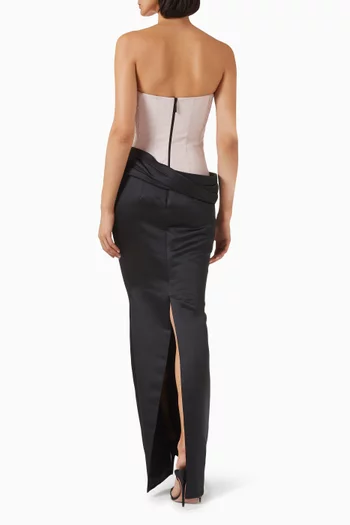Two-Tone Undressed Gown in Satin